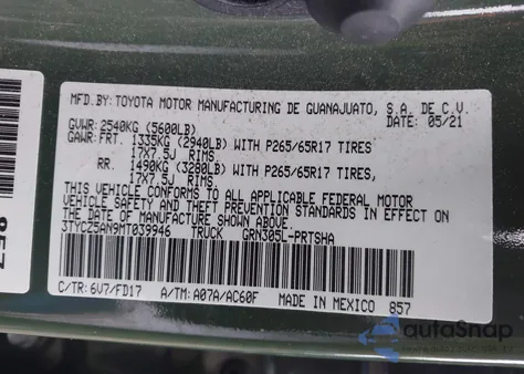 2021 Toyota Tacoma Trd Sport from USA, damaged, VIN 3TYCZ5AN9MT039946